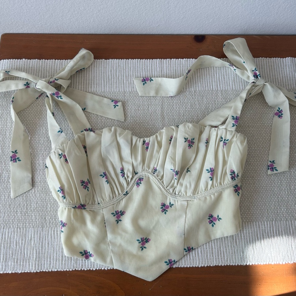 Princess Polly White Sleeveless Bustier Tank Top